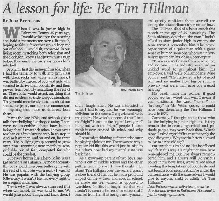 Tim Hillman article